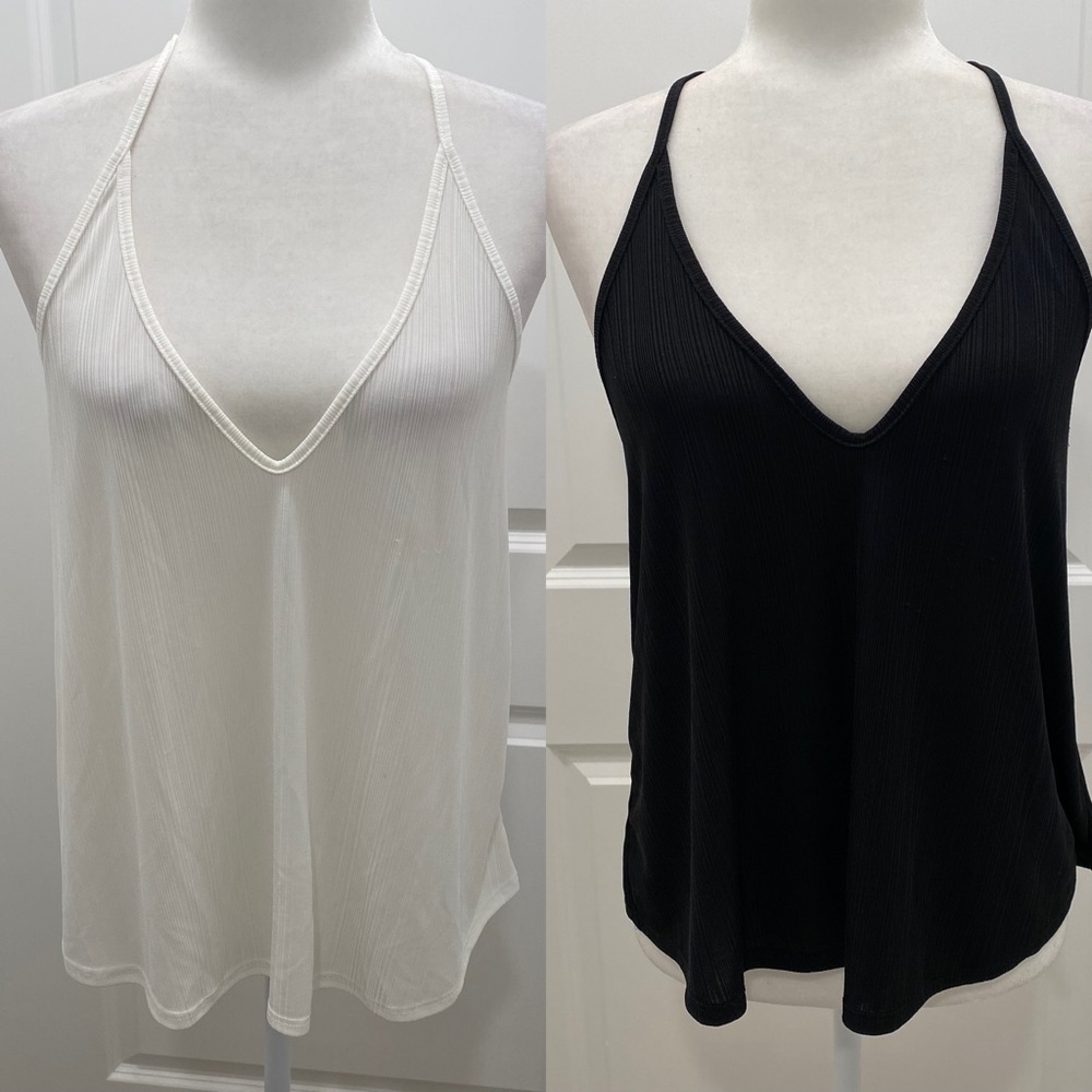Bundle of two Free People Size Small Tank Tops Black and White